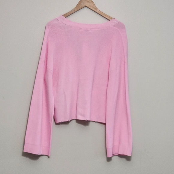 New!525 America  Pink V-Neck Button-Up Cardigan - Picture 3 of 10